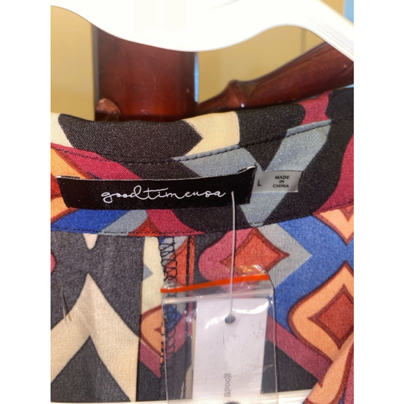 Women's Good Time U.S.A Dress, Size L, Black Multi - Picture 2 of 8